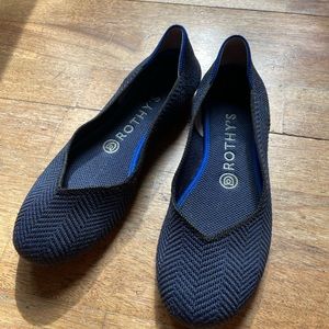 Rothy’s The Flat in Retires Midnight Metallic Herringbone size 7.5